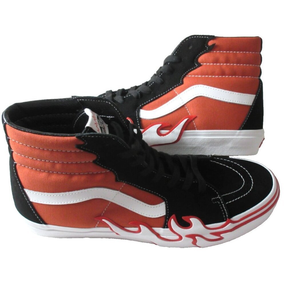 Vans Men's Sk8-Hi Flame Burnt Ochre Suede Canvas Skate shoes Size 11.5 NIB